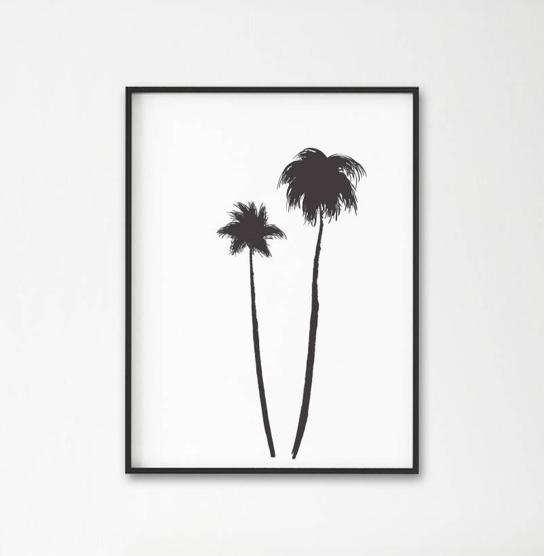 794x811 Palm Trees Print Abstract Black Palm Wall Art Decor Minimalist Etsy