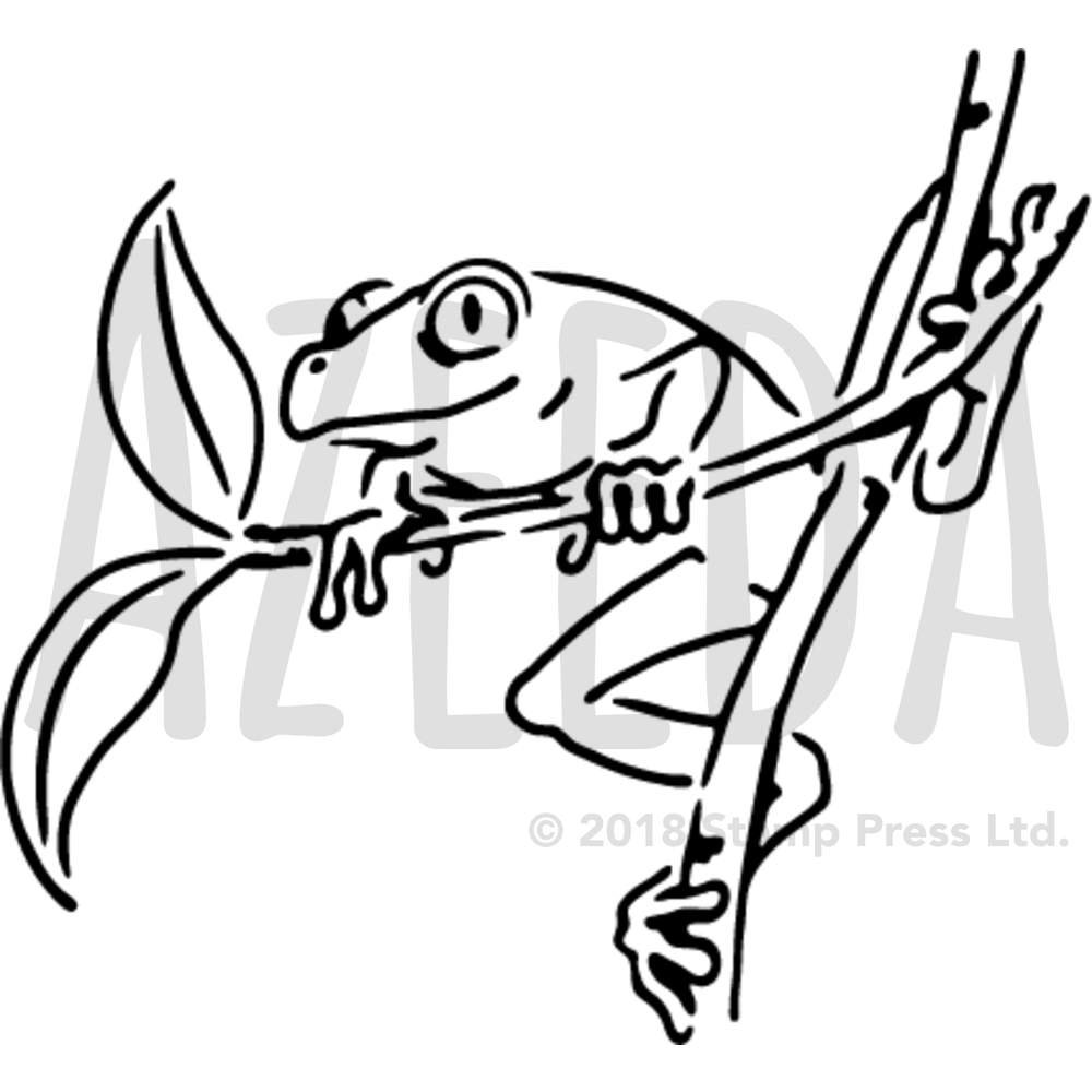 1000x1000 'tree Frog' Wall Stencil Template