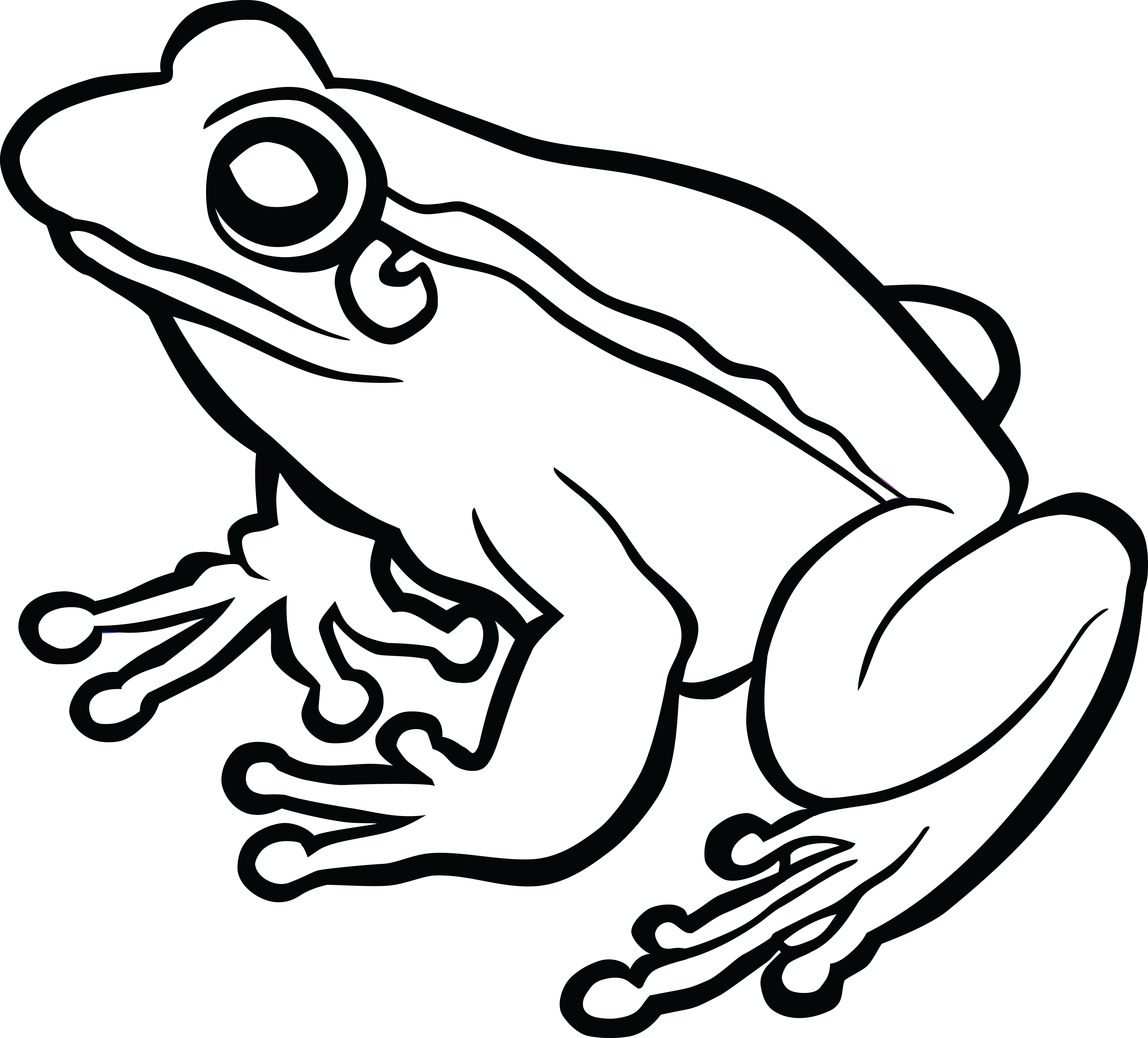 4000x3618 Tree Frog Png Black And White Transparent Tree Frog Black