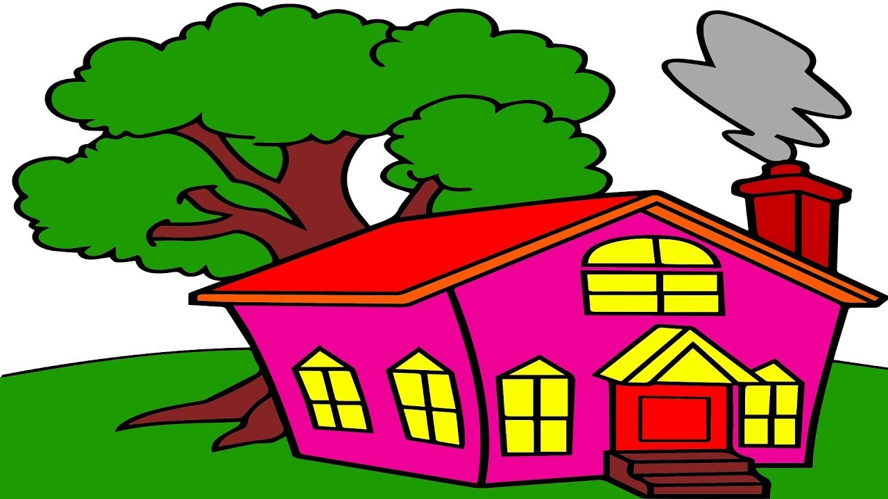 1280x720 Teach Drawing For Kids Draw House For Kids Coloring House