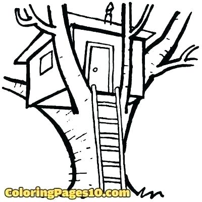 400x400 Tree House Coloring Pages