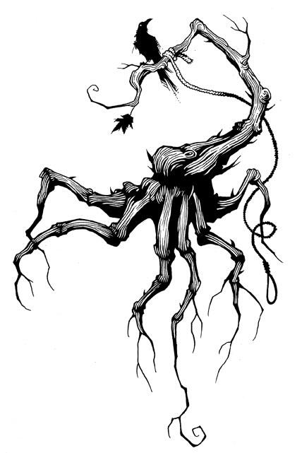 428x641 Gris Grimly On Twitter Evil Tree Ink Drawing Available