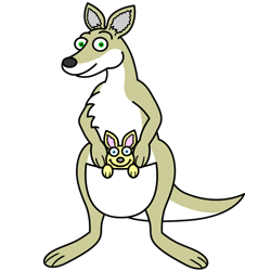 250x250 Cartoon Kangaroo Step