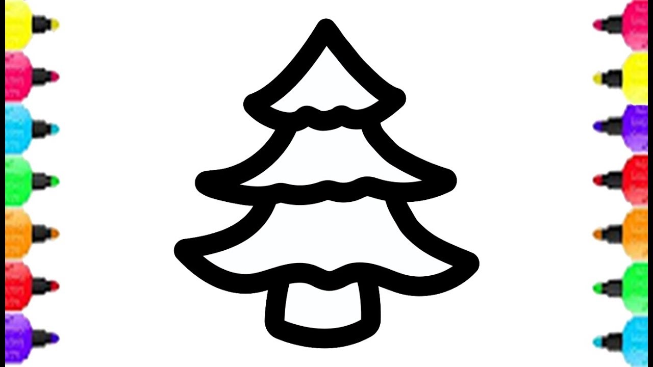 1280x720 Glitter Christmas Tree Coloring Pages Drawing Christmas Tree
