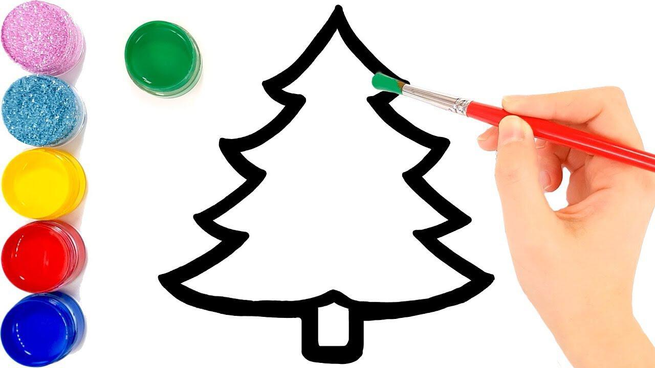 1280x720 Glitter Christmas Tree Ornaments Coloring And Drawing For Kids