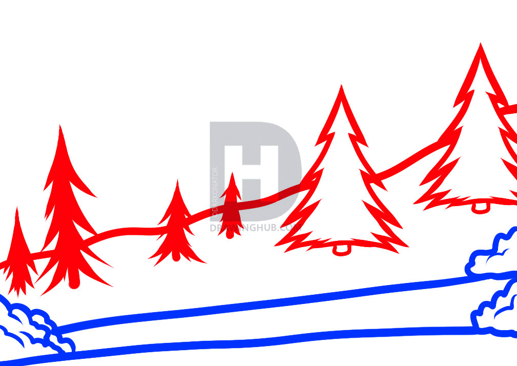 1008x714 How To Draw A Landscape For Kids, Step