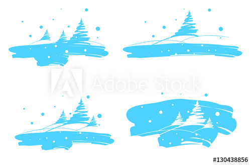 500x328 Winter Landscape, Drawing Brush