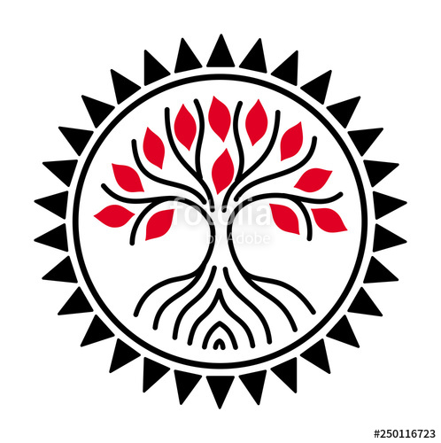 498x500 The Tree Of Life In The Halo Of A Mandala Of Triangles And Circles