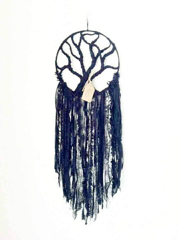 717x960 Midnight Tree Of Life Dreamcatcher Black Wall Etsy