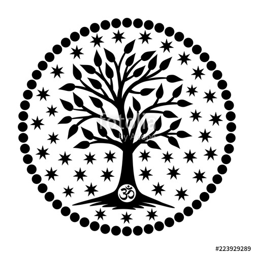 500x500 The Tree Of Life With The Aum Om Ohm Sign In The Center