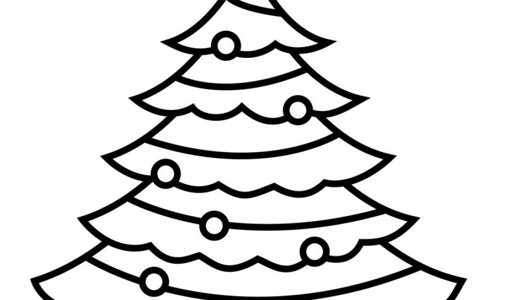 1024x600 New Best S Of Christmas Tree Outline Drawing Christmas Tree Free