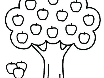 440x330 Tree Outline Drawing Coloring Pages For Apples Outline Drawing