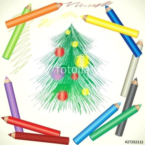 500x499 Pencil Drawing Of Christmas Tree