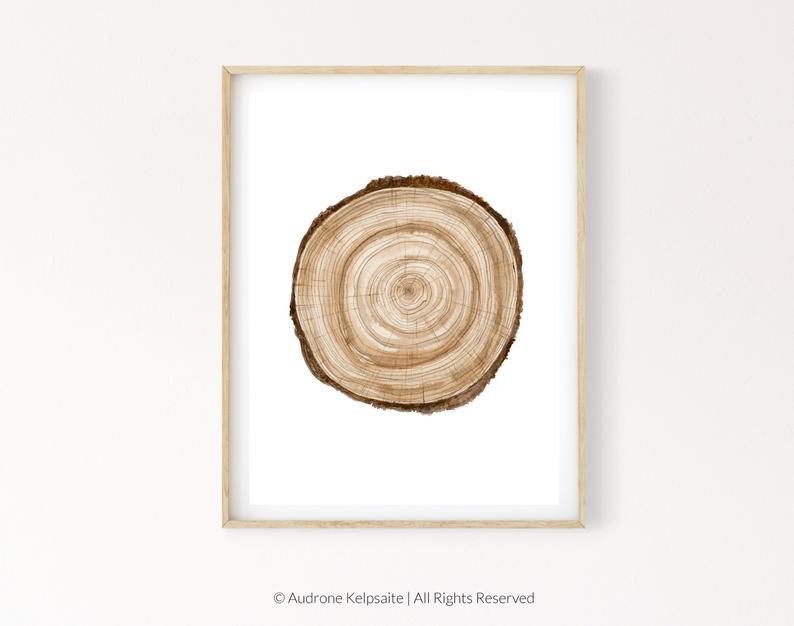 794x626 tree ring printable wall art tree stump instant digital print etsy