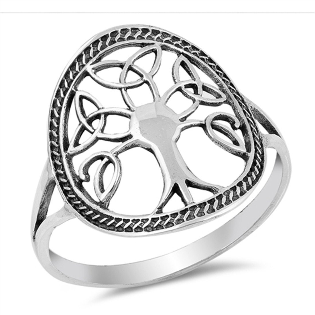 1100x1100 Celtic Tree Of Life Band Ring Sterling Silver Simple Plain