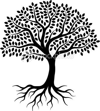 344x380 A Simple Graphic Tree, Drawn On Layers, With Leaves, Branches
