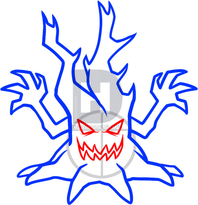 696x720 how to draw a halloween tree, halloween tree, step
