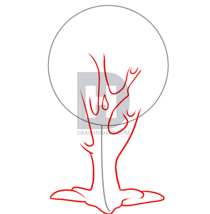 707x720 How To Draw An Easy Tree, Step