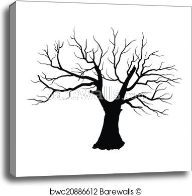 382x390 Sketch Of Dead Tree Without Leaves, Isolated On White Backgroun