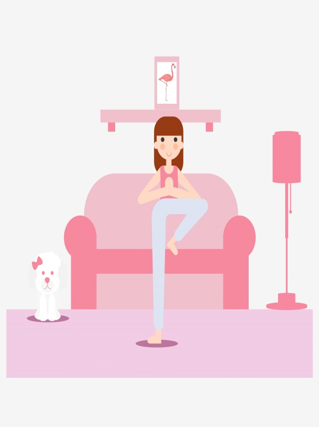 640x856 Pink Girl Heart Beauty Doing Yoga Hand Drawing At Home Girl Heart