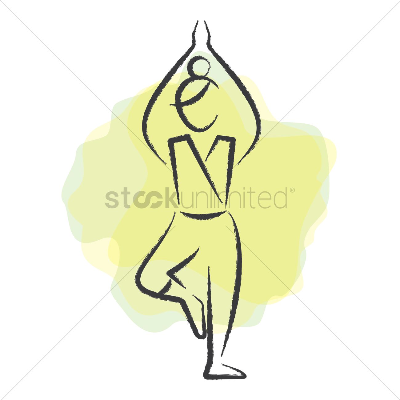 1300x1300 Woman Practising Yoga In Tree Pose Vector Image