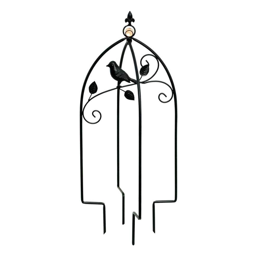 1000x1000 Hampton Bay Iron Bird Mini Trellis Insert With Glass Ball