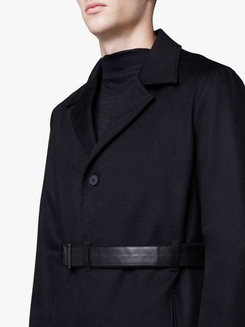 500x666 Black Wool Trench Coat Mackintosh