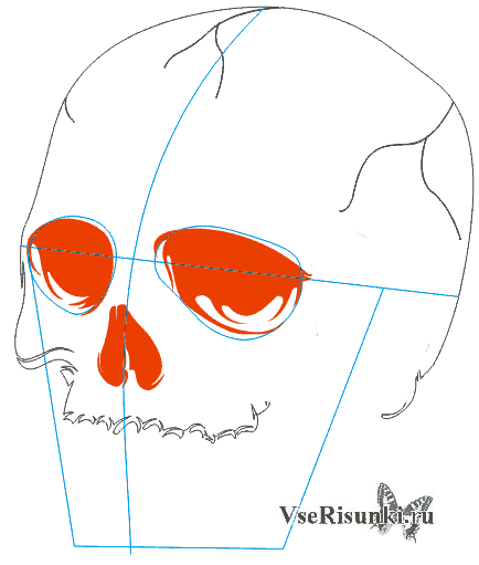 434x511 How To Draw A Skull With A Pencil In Stages