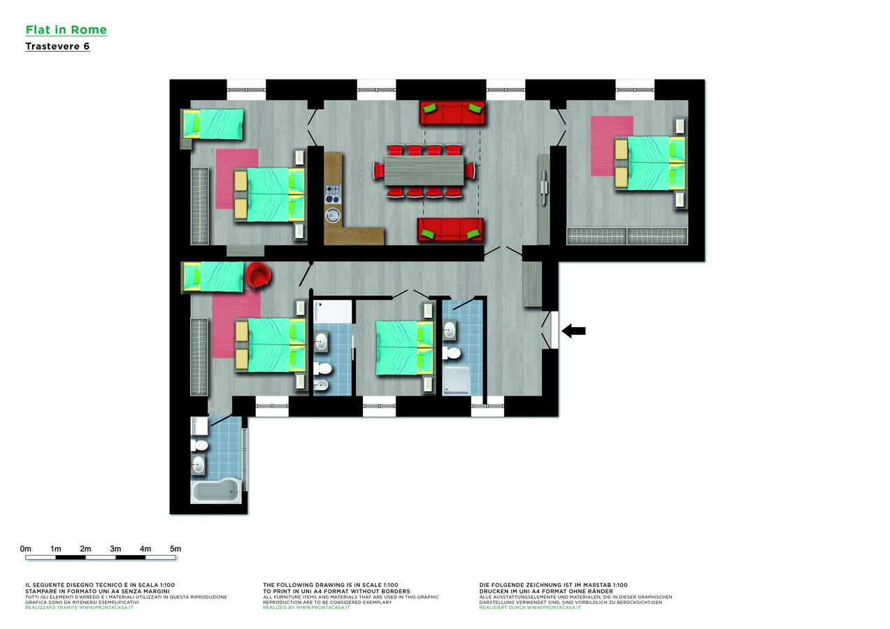 1273x900 Apartment Flatinrome Trastevere Rome, Italy