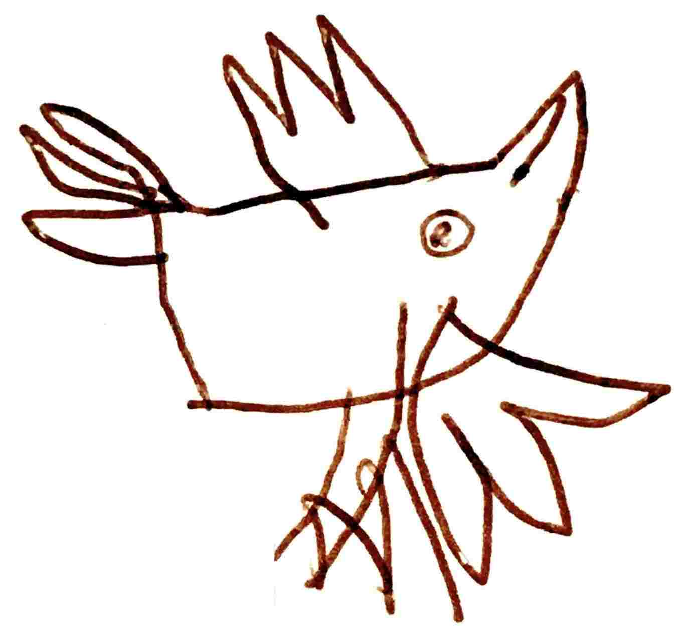 1364x1280 Flying Bird Drawing Picture