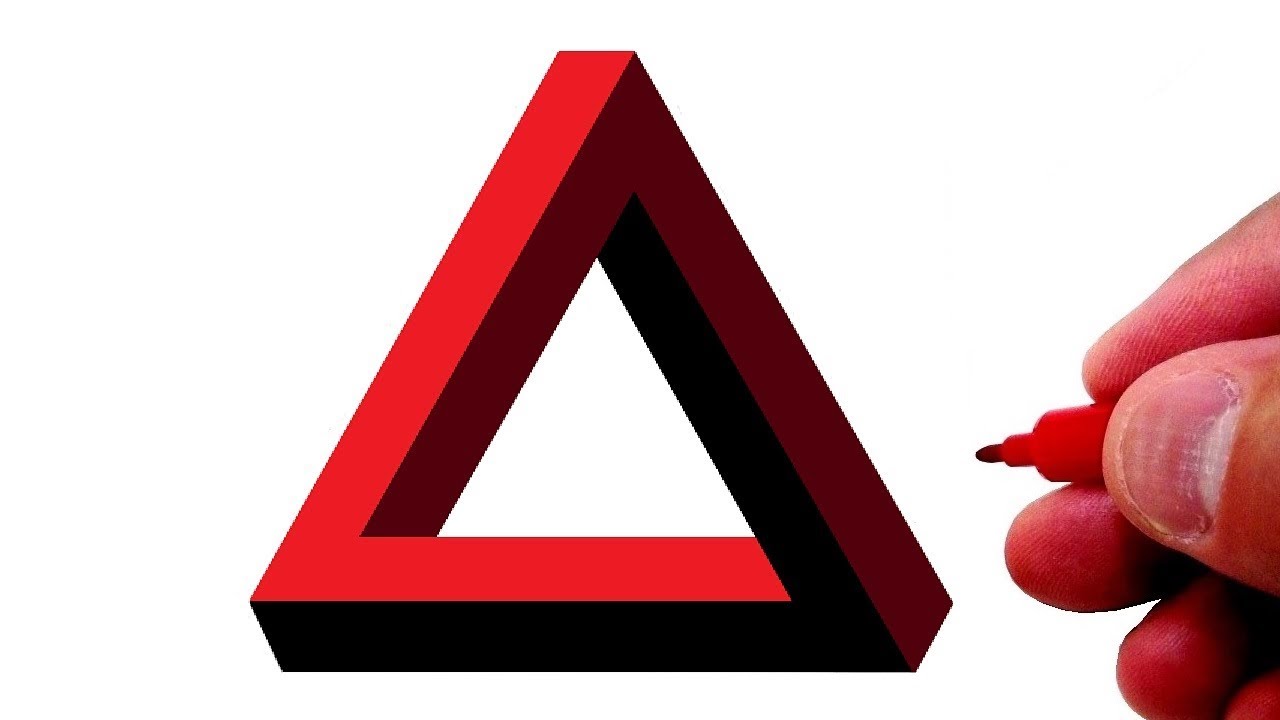 1280x720 How To Draw And Color The Impossible Triangle Illusion