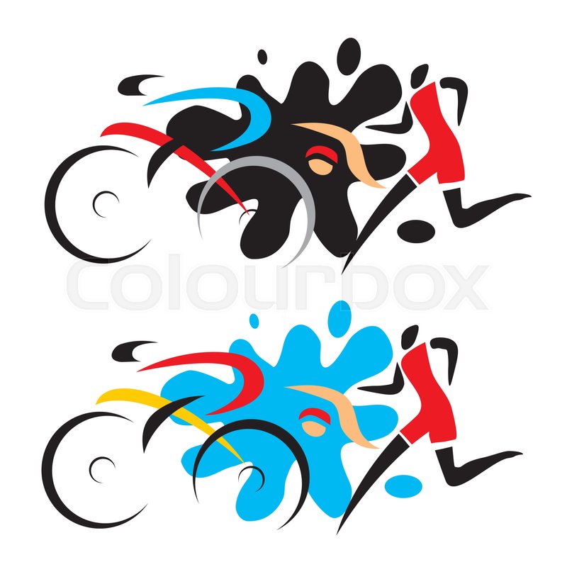 800x800 Stylized Drawing Of Three Triathlon Stock Vector Colourbox