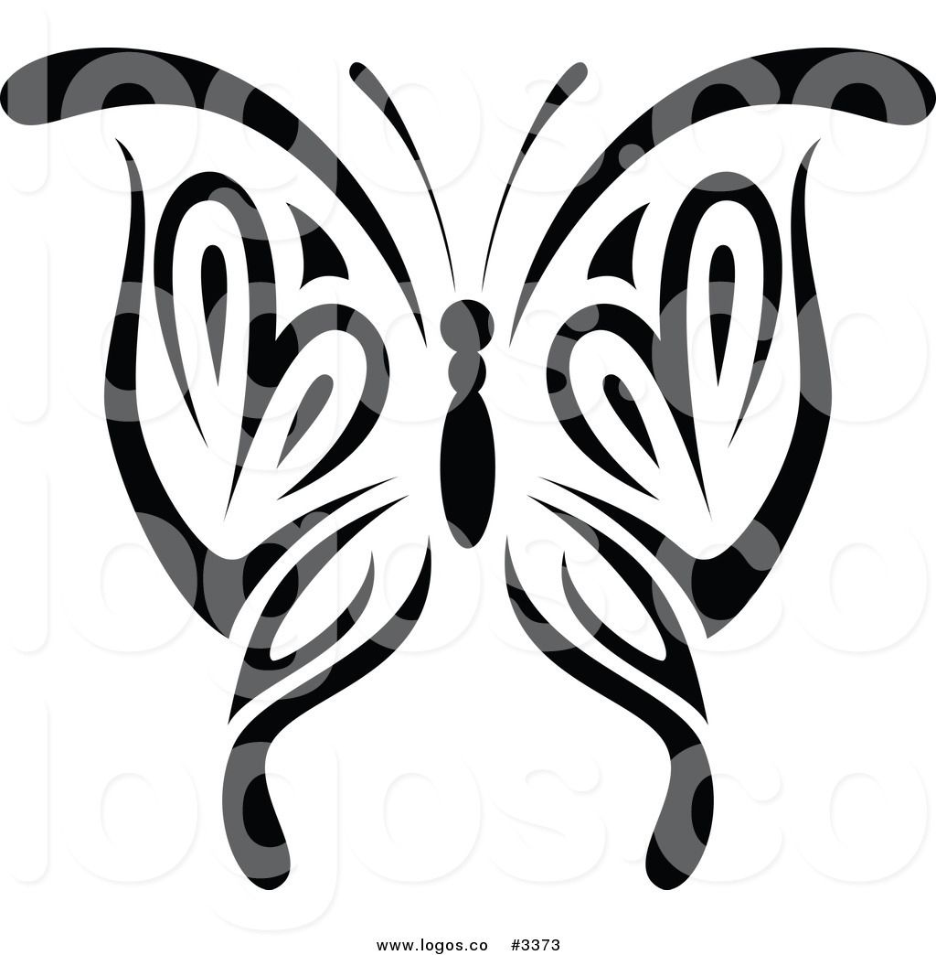 1024x1044 Royalty Free Vector Of A Black And White Tribal Butterfly Logo
