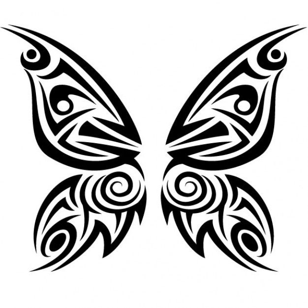 626x626 Tribal Butterfly Tattoo Vector Illustration Tattoos Tribal