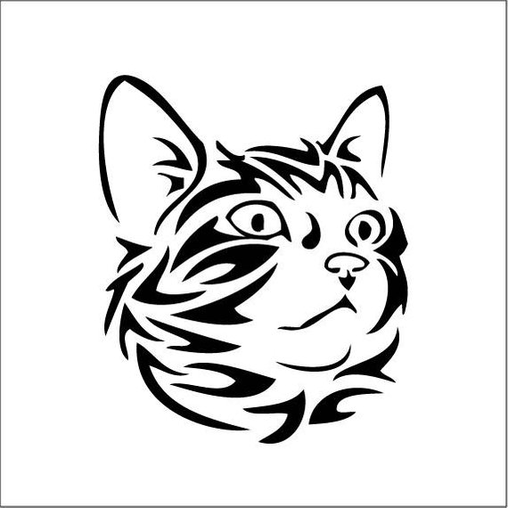 Tribal Cat Drawing | Free download on ClipArtMag