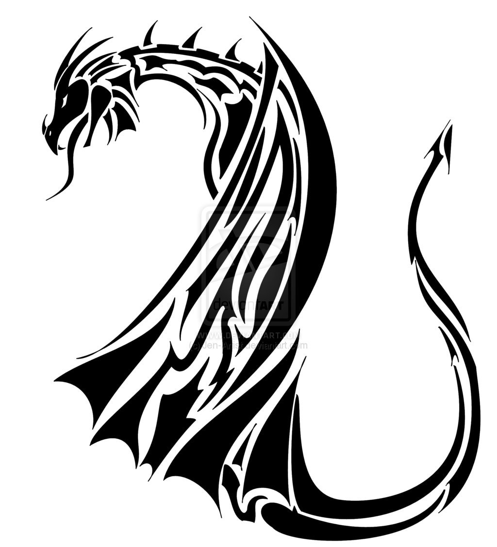 Tribal Dragon Drawing | Free download on ClipArtMag