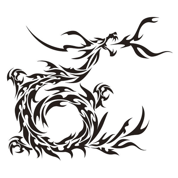 Tribal Dragon Drawing | Free download on ClipArtMag