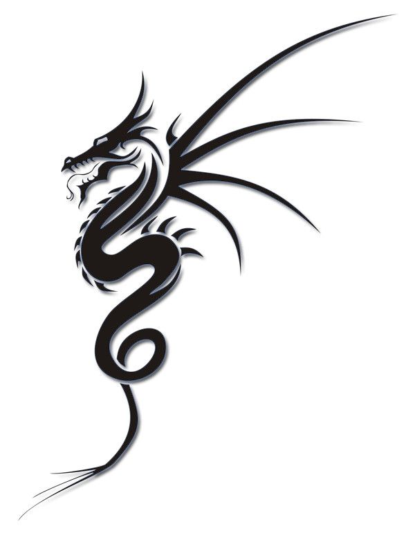 600x784 Cool Tribal Dragon Tattoo Design