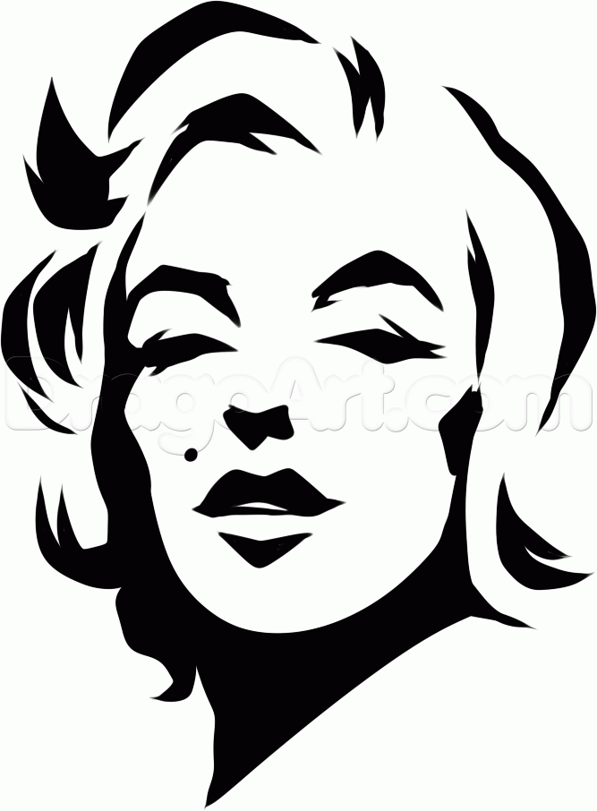 667x906 How To Draw Tribal Marilyn Monroe, Step