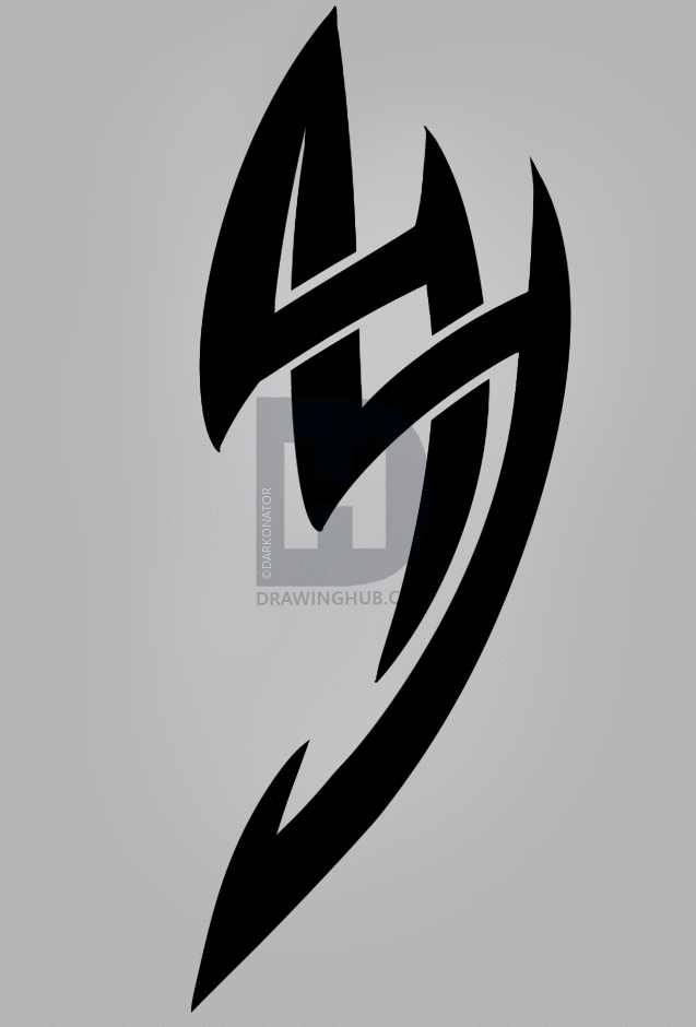 637x940 Easy To Draw Tribal Tattoo, Step