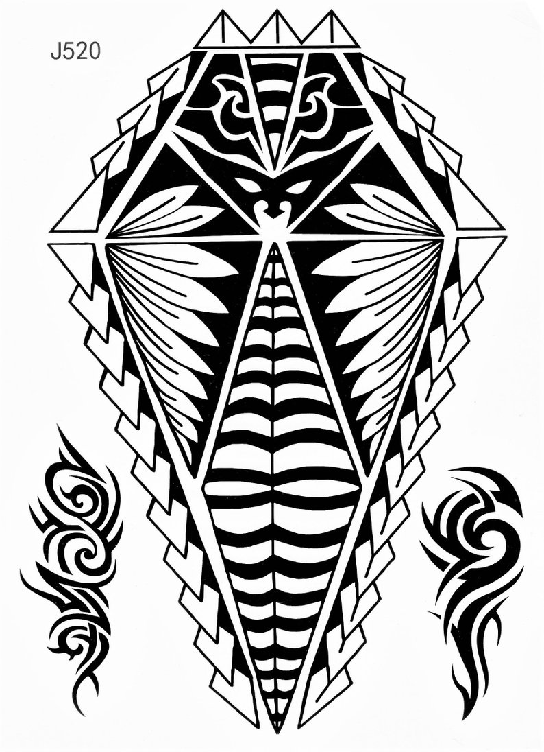 794x1096 Maori Tribal Aztec Feather Wings Temporary Tattoo Fake Tattoo Etsy