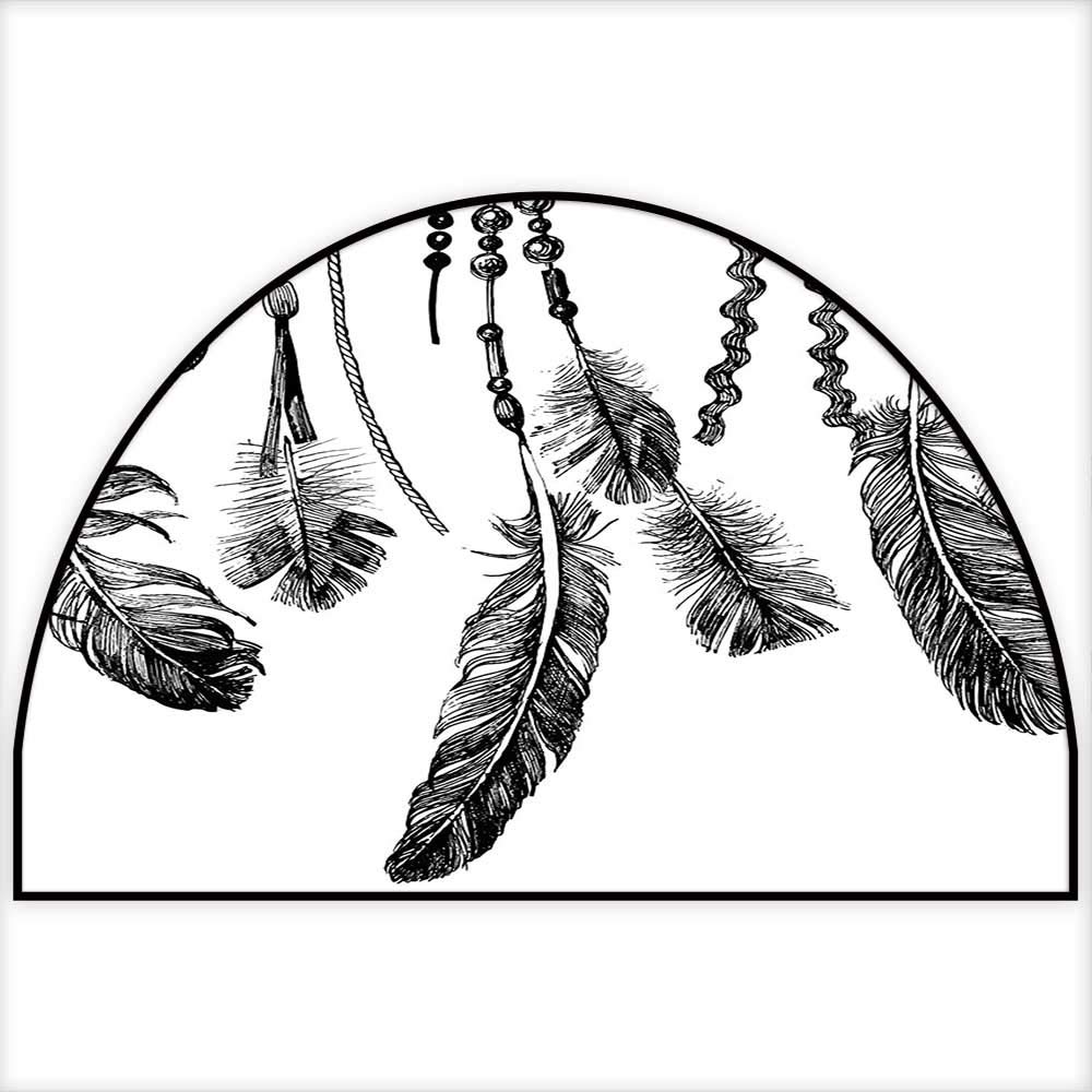 1000x1000 Print Area Rug Minimalist Historical Tribal Feather