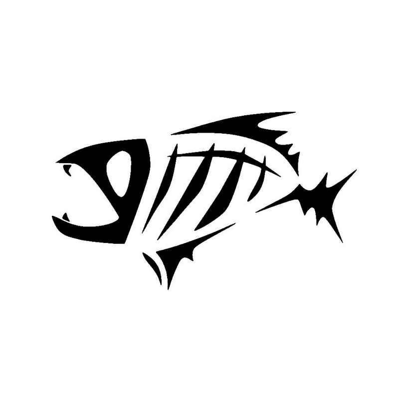 800x800 Skeloton Fish Tribal Fishing Boat Vinyl Decal Sticker Stickers