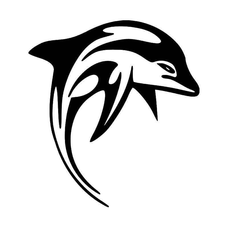 800x800 Tribal Dolphin Fish Vinyl Sticker