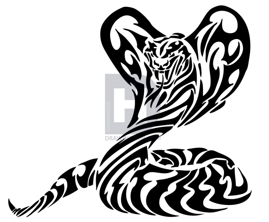 872x720 How To Draw Tribal Cobra Art, Step