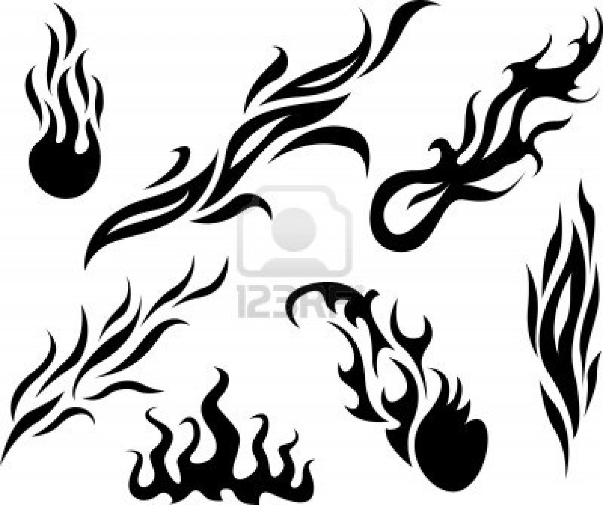 1200x1005 Black Ink Tribal Fire N Flame Tattoo Designs