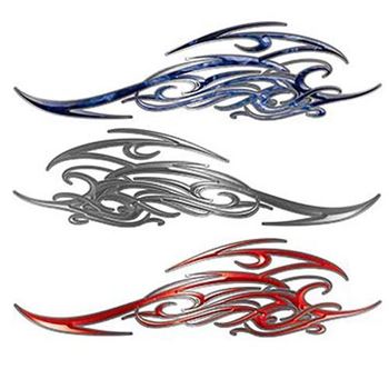 350x350 Tribal Scroll Flame Decals With Silver Outline Weston Ink