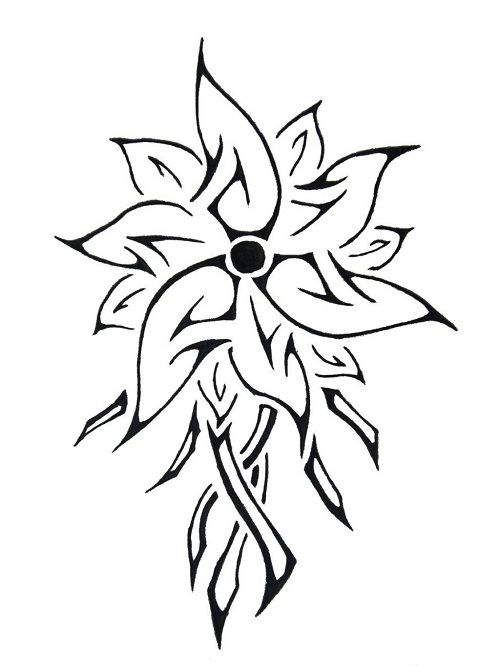 500x666 Tattoo Tribal Flower Clip Art