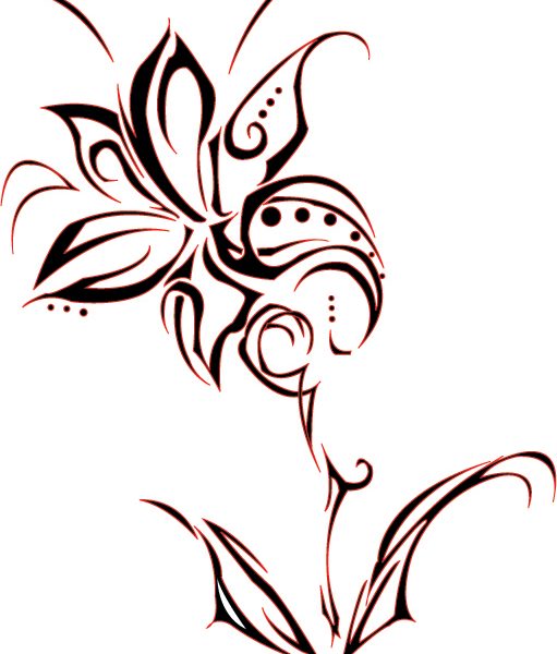 511x600 Tribal Flower Drawings Flower Tribal Drawing