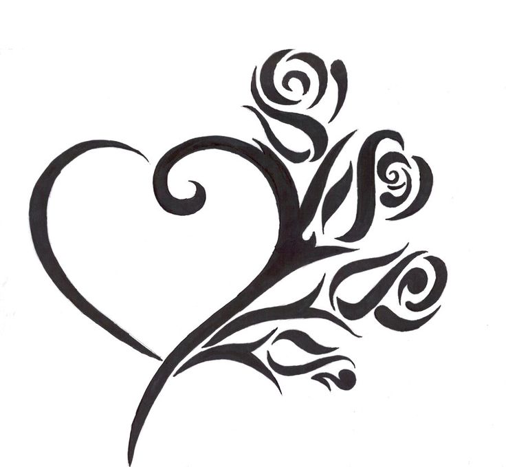 736x679 Tribal Heart And Flower Tattoo Designs Gallery Images